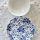 Vintage double-handled cup & saucer – Royal Tudor “Bouquet” blue