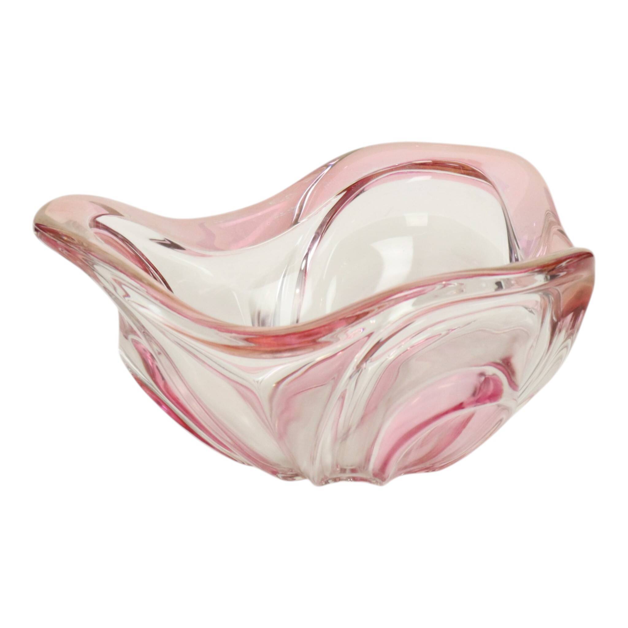 Vintage Murano Pink Glass Fruit Bowl – 1960s