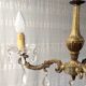 3-burner chandelier in brass and glass – 70s/80s