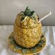 Confiturier, sucrier ananas en barbotine