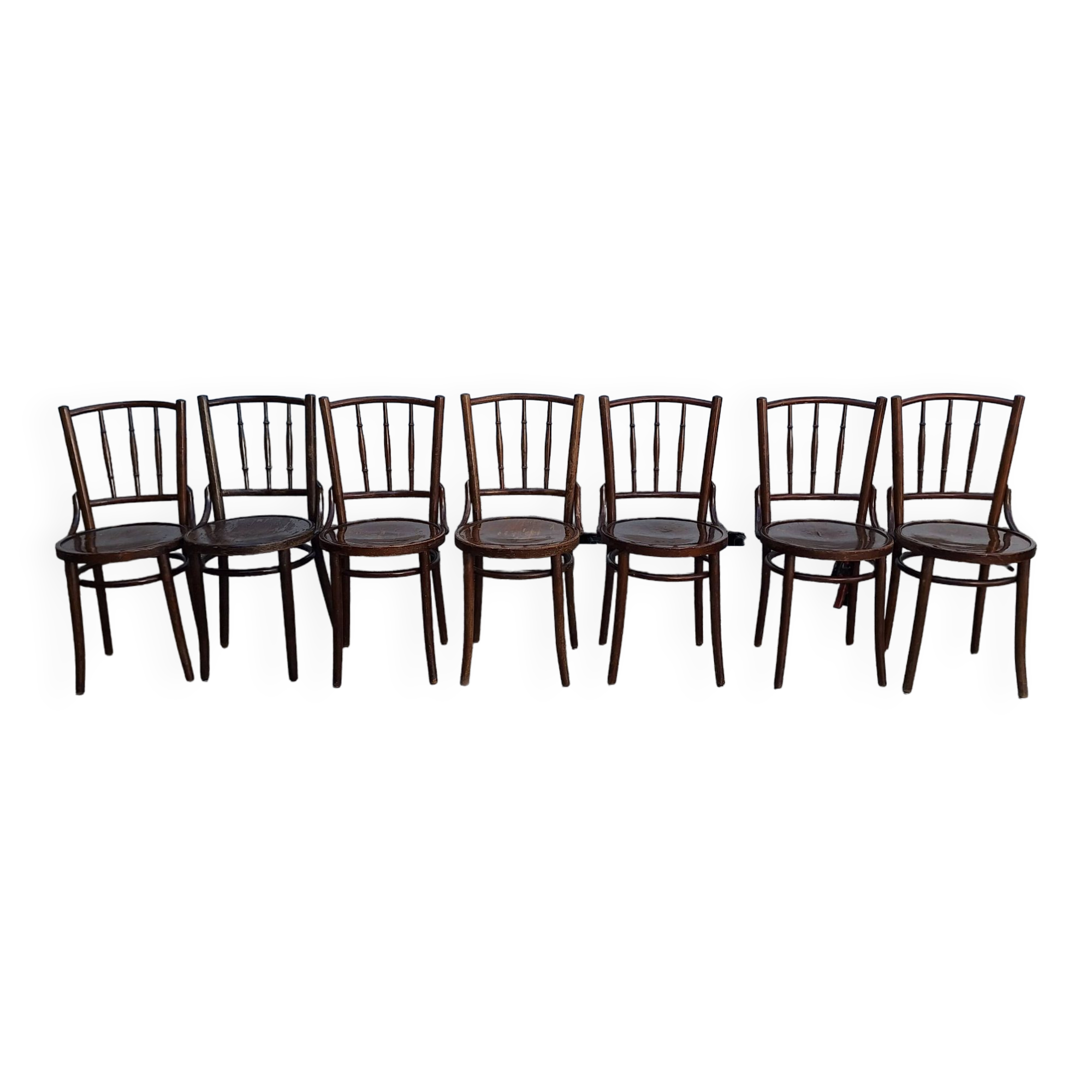 Thonet or Fischel bistro chair set of 7
