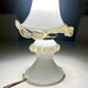 Vintage Murano glass lamp in white and amber opal – Italy, 1970s.