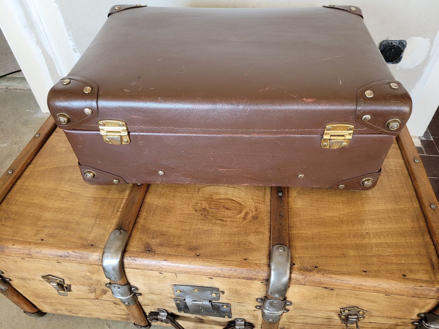 Antique cardboard suitcase