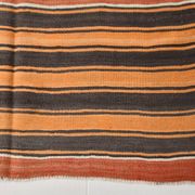 4x7 Kilim Terracotta Red & Orange Striped Turkish Vintage Kilim Rug
