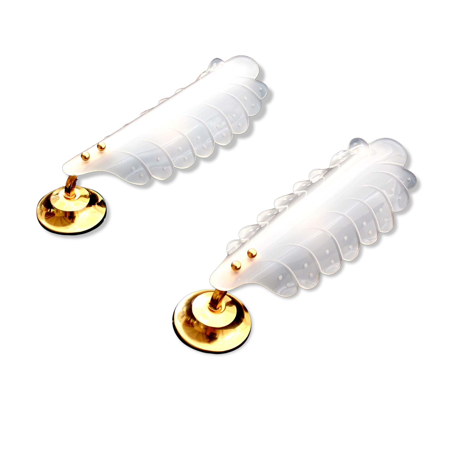 Set of 1950's French Lucite Shell sconces