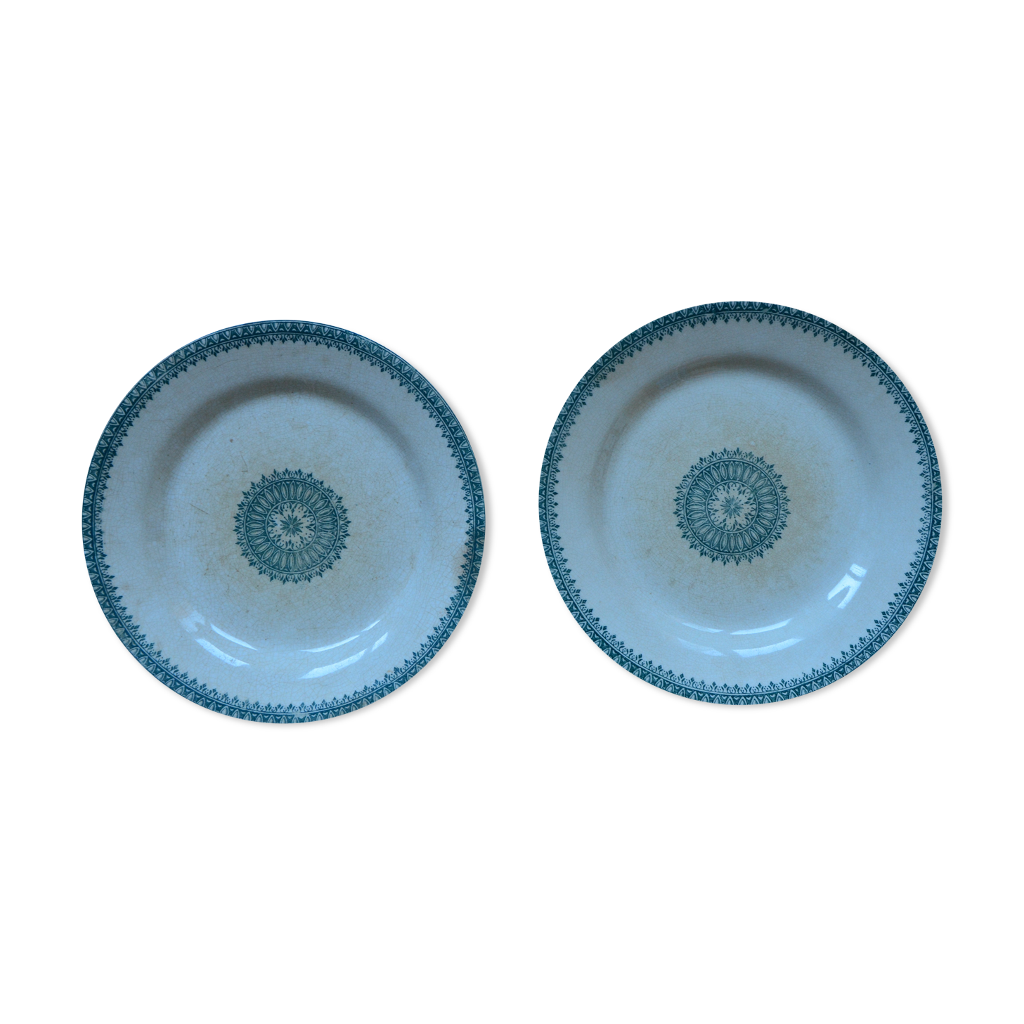 Lot of 2 plates Creuil Montereau