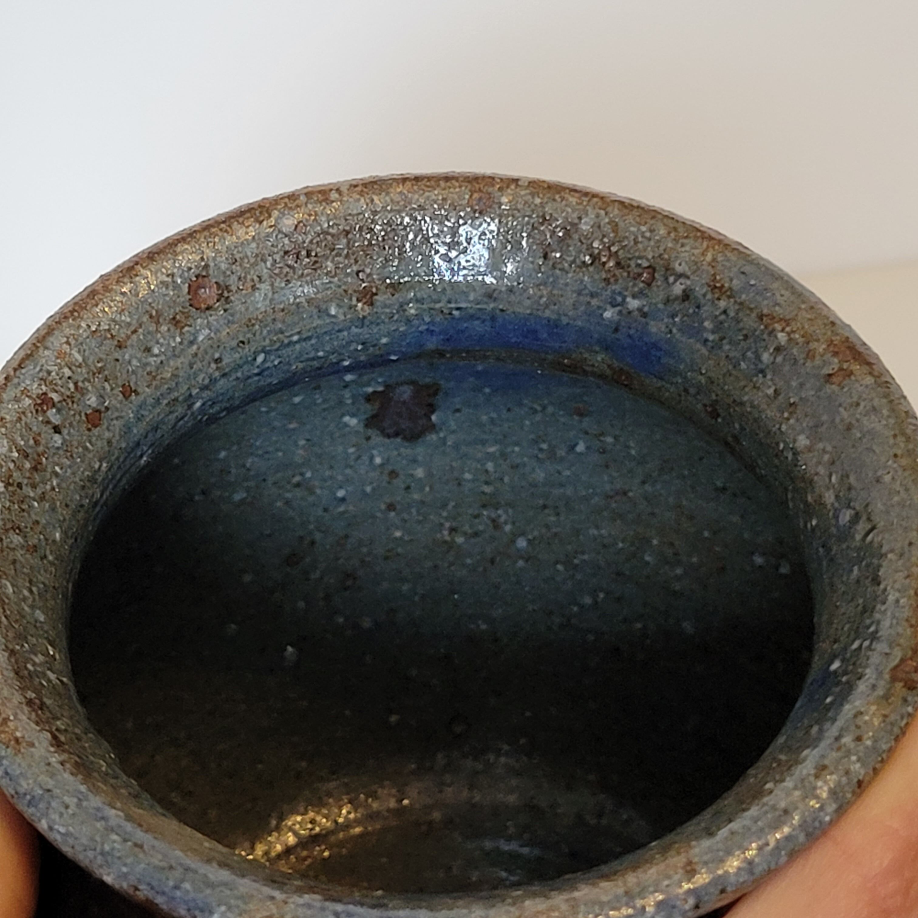 Sandstone vase decorated with oak leaf, ceramic by Alain Blanchard