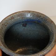 Sandstone vase decorated with oak leaf, ceramic by Alain Blanchard