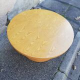 Vintage coffee table round light wood