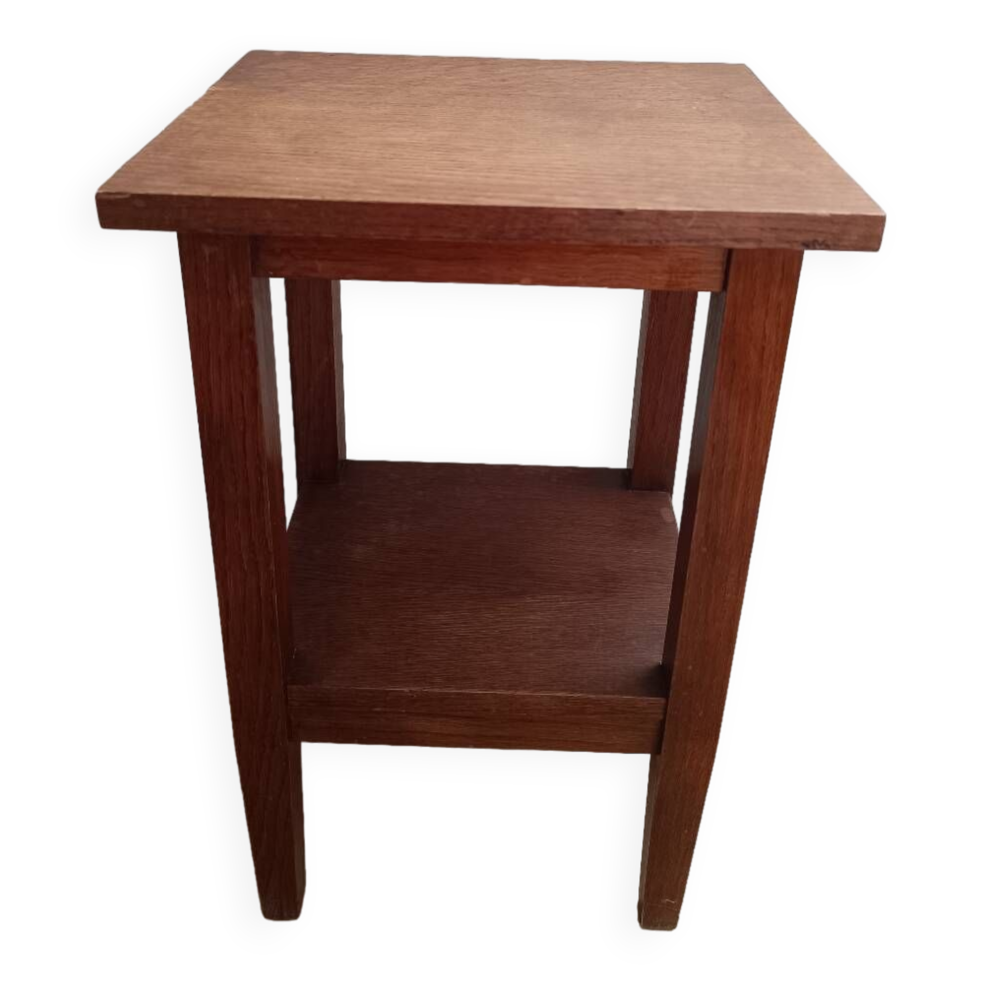 Small vintage wooden side table / pedestal table