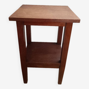 Small vintage wooden side table / pedestal table