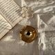 Old hand candle holder / vintage cellar rat - gold metal - cottage core