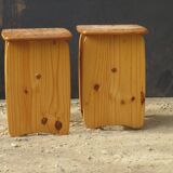 Pair of small pine tables