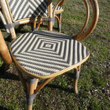 Set of 6 rattan terrace bistro armchairs type "Parisian"