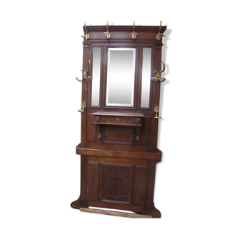 Entrance cloakroom with vintage mirror coat rack 50s