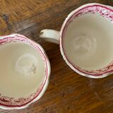 2 cups Sarreguemines U&C in fine earthenware decorations yellow and blue flowers