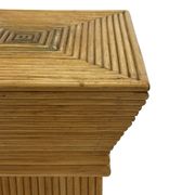 Vintage column vase in rattan, boho bamboo pillar from the 70s, McGuire in rattan.