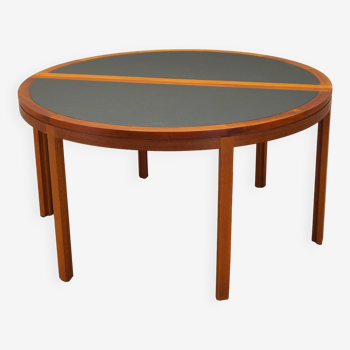 Round teak table, Danish design, 1970s, production: Denmark