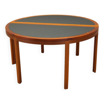 Round teak table, Danish design, 1970s, production: Denmark