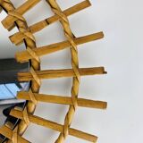 Vintage rattan sunburst mirror from the 1960s