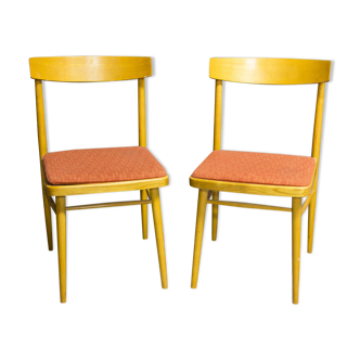 Pair of Dining chairs tone produced by Jitona 1970's Czechoslovakia