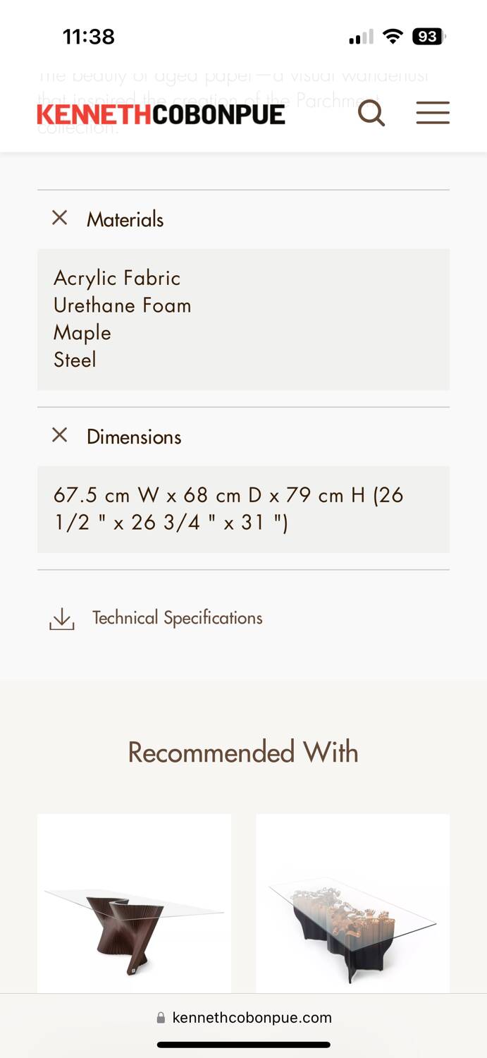 Chaise Parchment Kenneth Cobonpue
