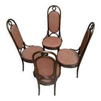 Series of 4 old Thonet bistro chairs in bentwood