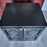 Brutalist bar in ebonized oak, Belgium, 1970
