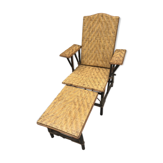 Rattan and wicker Lounger