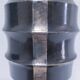 Art Deco metal lamp base with black and silver patina