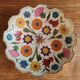 Vintage Enamelled Brass Fruit Bowl – Floral Centrepiece with Edge Fe