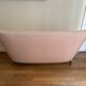 Vintage Italian 1960s pink fabric sofa – Organic design