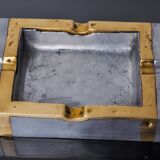 Brutalist ashtray by David Marshall, bronze and brass, Spain, 1970