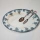 Plat ovale de la faïencerie St Amand modèle Printanier, terre de fer
