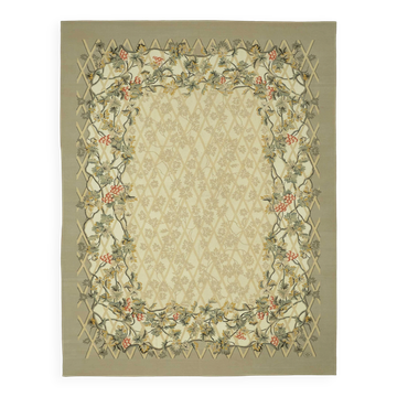 Tapis Aubusson vintage européen fait main 268 cm x 355 cm