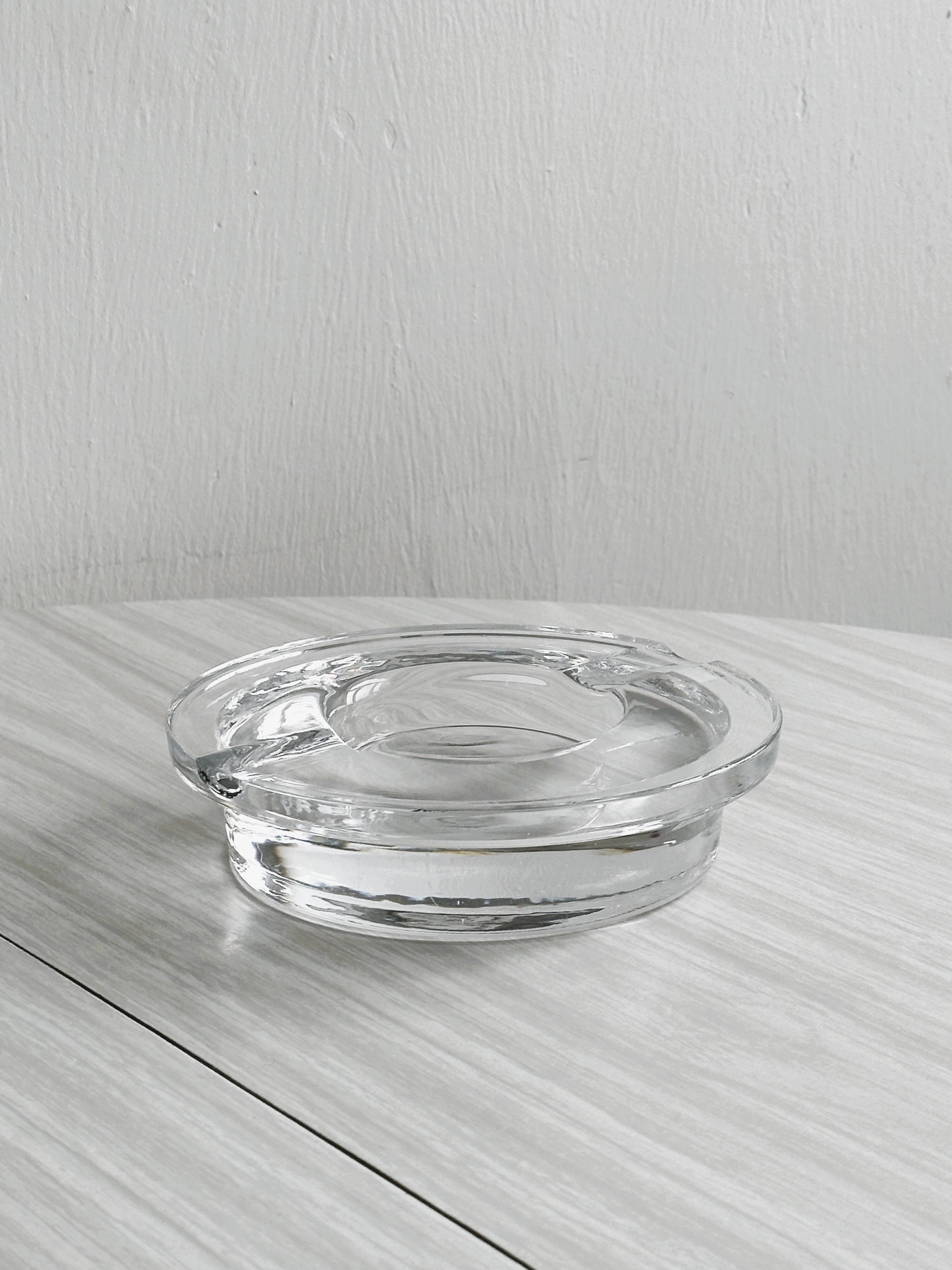 Very thick crystal ashtray, Retro futuristic.