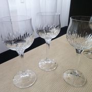 Set of 6 glasses of rosé or red wine in crystalline