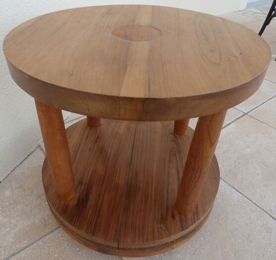 Table basse chic de style à double plateaux en bois massif