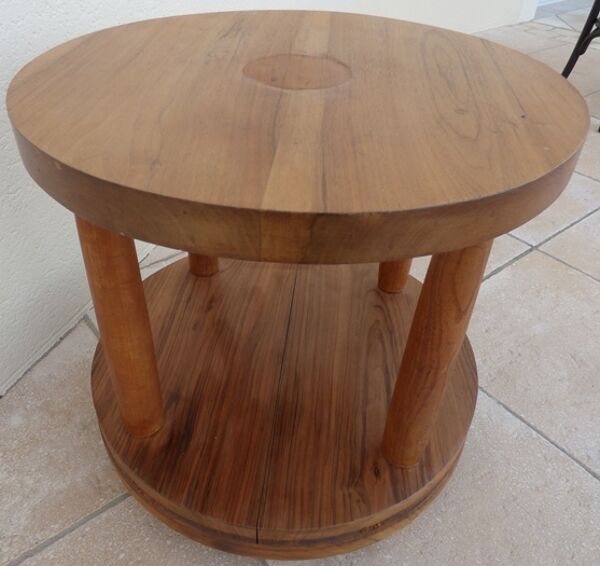 Table basse chic de style à double plateaux en bois massif