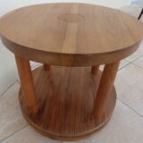 Chic style coffee table with double solid wood tops