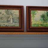 Ensemble 2 tableaux vintage martelés