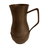 Tin water pitcher with handle, 95% oust, green