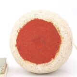 Stone column lamp, raffia lampshade, 1960s