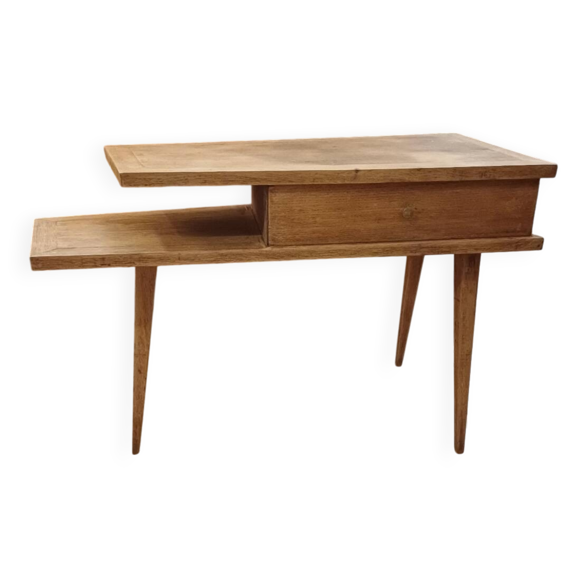 Petit meuble en bois tripode, design 1950