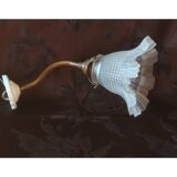 Swan neck and tulip glass wall light, porcelain lamp