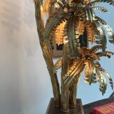 Brass palm tree table lamp with 4 trunks