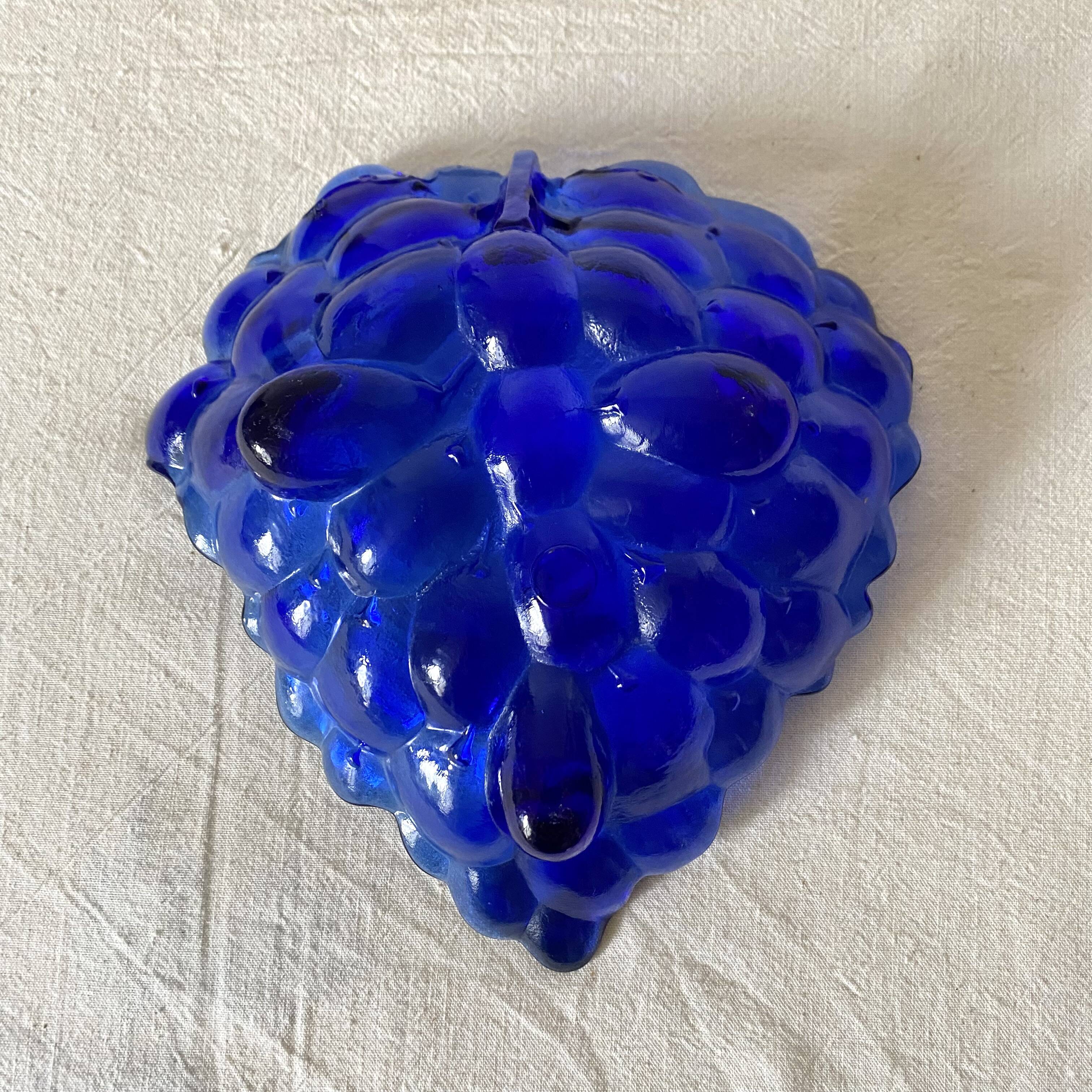 Cobalt blue grape glass pocket tray