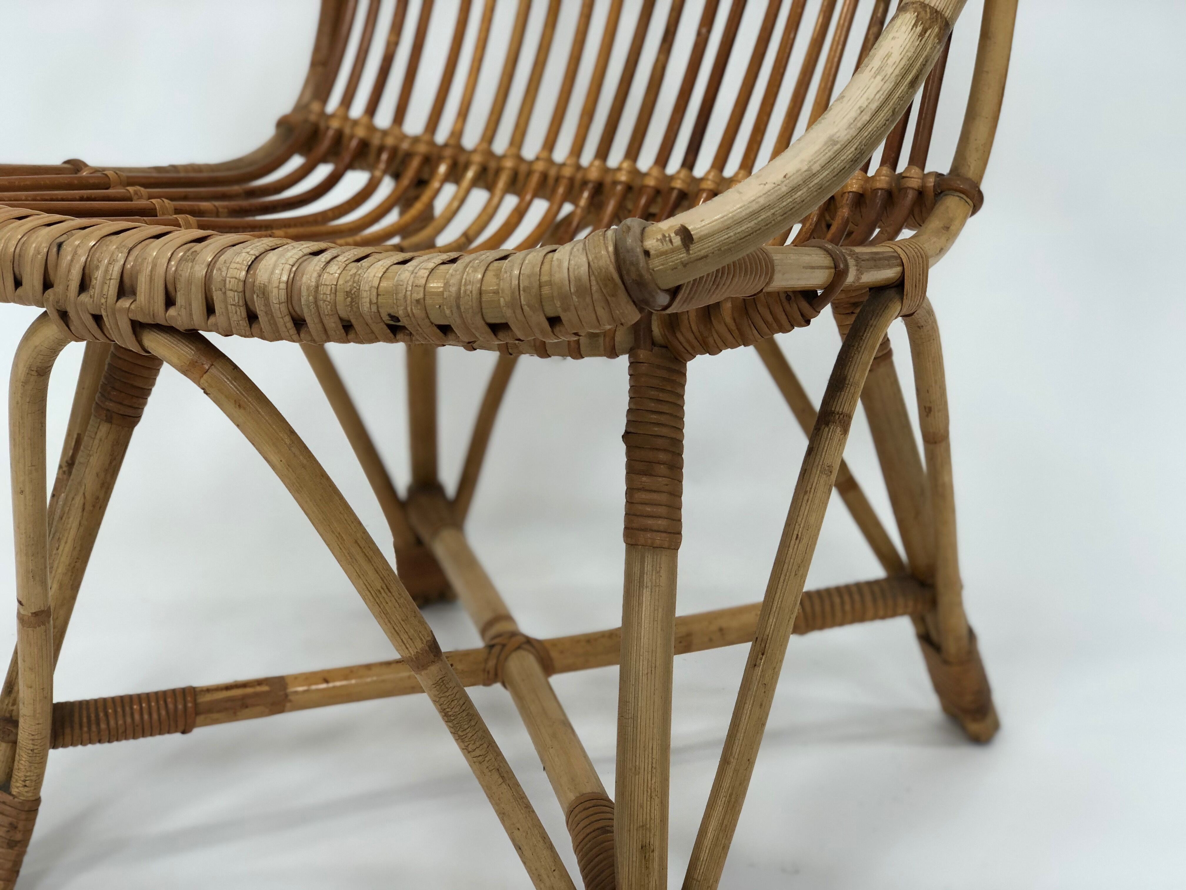 Fauteuil en rotin de Rohe Noordwolde, 1960, Pays-Bas
