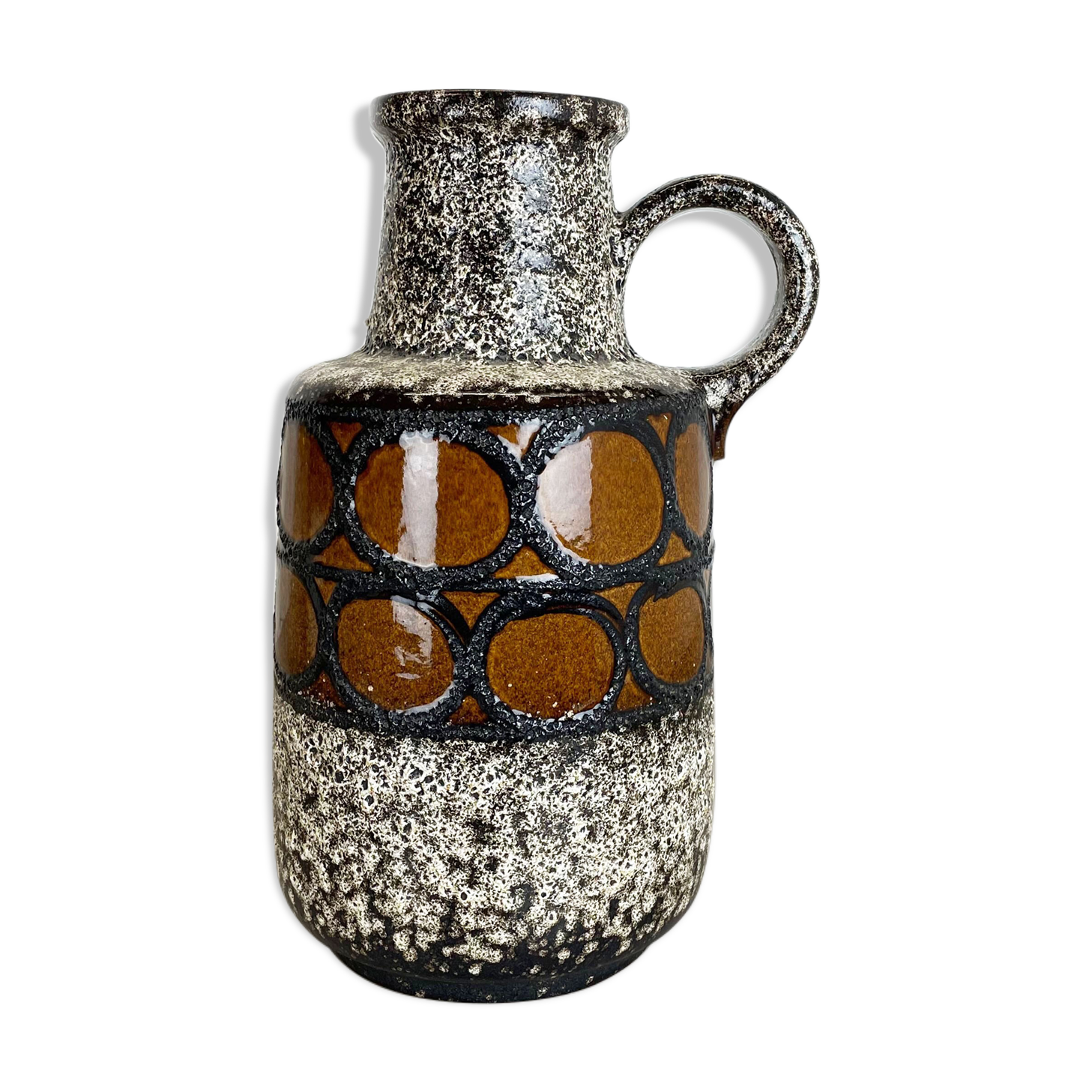 Large Pottery Fat Lava Multi-Color Floor Vase 408-40 Made by Scheurich, 1970s