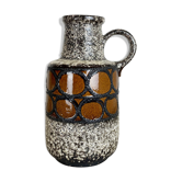 Vase de sol multicolore en poterie fat lava 408-40 fabriqué par scheurich, années 1970